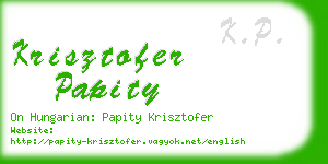 krisztofer papity business card